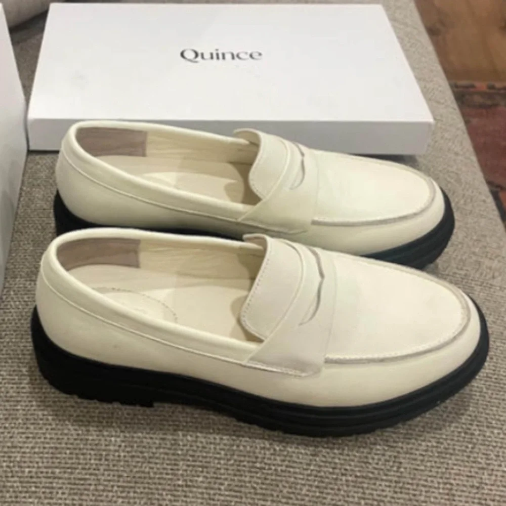 Quince Cream and Black Loafers - Picture 9 of 9